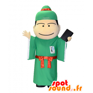 Mascot Washi-kun. Mascot priester gekleed in het groen - MASFR28144 - Yuru-Chara Japanse Mascottes