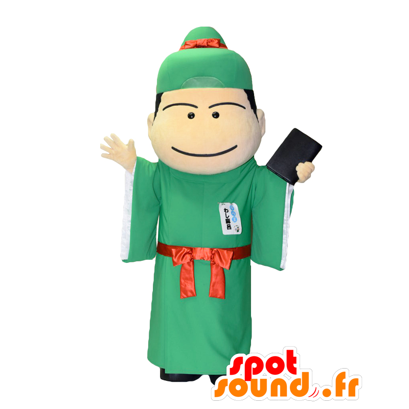 Mascotte Washi-kun. Sacerdote vestita di verde mascotte - MASFR28144 - Yuru-Chara mascotte giapponese