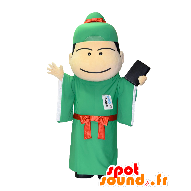 Mascot Washi-kun. Mascot priester gekleed in het groen - MASFR28144 - Yuru-Chara Japanse Mascottes
