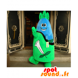 Azul y verde mascota hombre que representa la naturaleza - MASFR28145 - Yuru-Chara mascotas japonesas