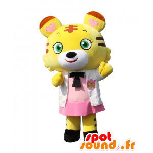 Mascot Torami Lehrer. Tiger Maskottchen gekleidet in rosa - MASFR28148 - Yuru-Chara japanischen Maskottchen