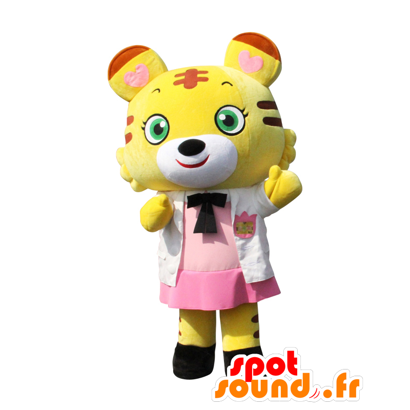 Mascot Torami teacher. Tiger mascot dressed in pink - MASFR28148 - Yuru-Chara Japanese mascots