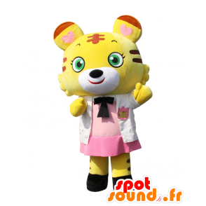 Mascot Torami teacher. Tiger mascot dressed in pink - MASFR28148 - Yuru-Chara Japanese mascots