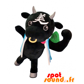 Gyutaro mascot. Intimidating black cow mascot - MASFR28150 - Yuru-Chara Japanese mascots