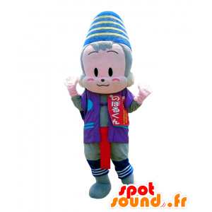 Noboru-kun mascot. Gray monkey mascot with a cap - MASFR28151 - Yuru-Chara Japanese mascots