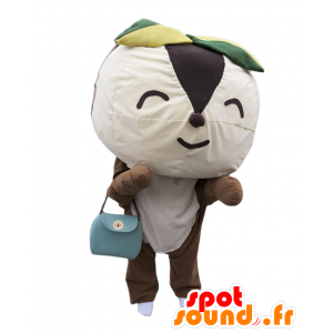 Ekota mascotte. Marrone e bianco scoiattolo mascotte - MASFR28152 - Yuru-Chara mascotte giapponese