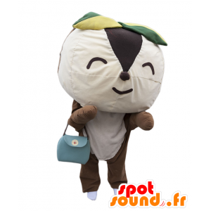 Mascotte de Ekota. Mascotte d'écureuil marron et blanc - MASFR28152 - Mascottes Yuru-Chara Japonaises