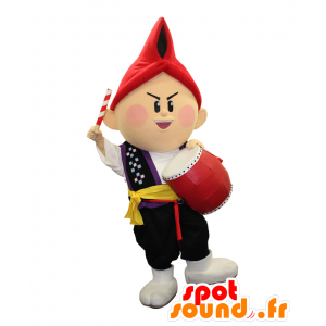 Mascotte de Apex Bow. Mascotte de lutin avec un tambour - MASFR28153 - Mascottes Yuru-Chara Japonaises