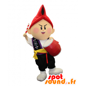 Μασκότ Apex Bow. Leprechaun μασκότ με ένα τύμπανο - Ιαπωνικές μασκότ Yuru-Chara - MASFR28153 - SpotSound.fr