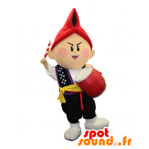 Μασκότ Apex Bow. Leprechaun μασκότ με ένα τύμπανο - Ιαπωνικές μασκότ Yuru-Chara - MASFR28153 - SpotSound.fr