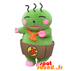 Yokapon mascot. Green man mascot in a basin - MASFR28157 - Yuru-Chara Japanese mascots