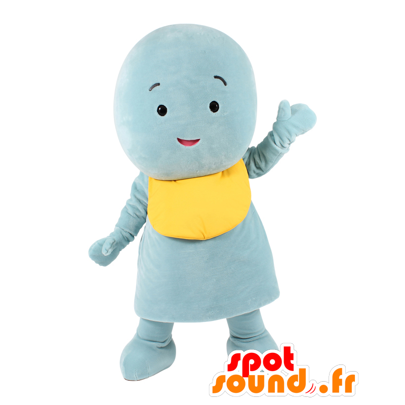 Aisatsu mascot. Blue and yellow snowman mascot - MASFR28159 - Yuru-Chara Japanese mascots