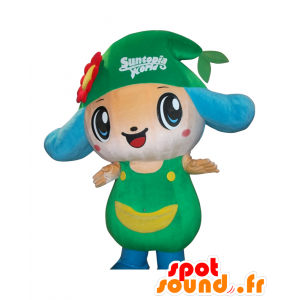 Mascot Suntopia world. Blue and green character mascot - MASFR28167 - Yuru-Chara Japanese mascots