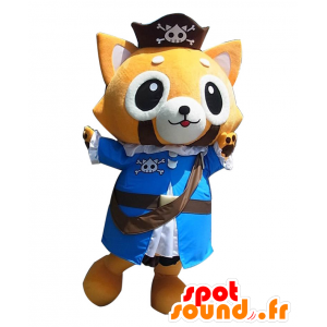 桃くんのマスコット。海賊服のオレンジキツネのマスコット-MASFR28173-日本のゆるキャラのマスコット