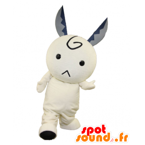 Maskot Hamomin. Bílý sněhulák Maskot s nůžkami - MASFR28174 - Yuru-Chara japonské Maskoti