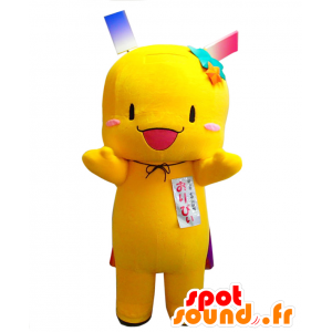 Mascota Oripy. Alegre mascota muñeco de nieve amarilla - MASFR28176 - Yuru-Chara mascotas japonesas