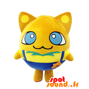 Mascot Komyotan. iso keltainen kissa maskotti, erittäin onnistunut - MASFR28178 - Mascottes Yuru-Chara Japonaises