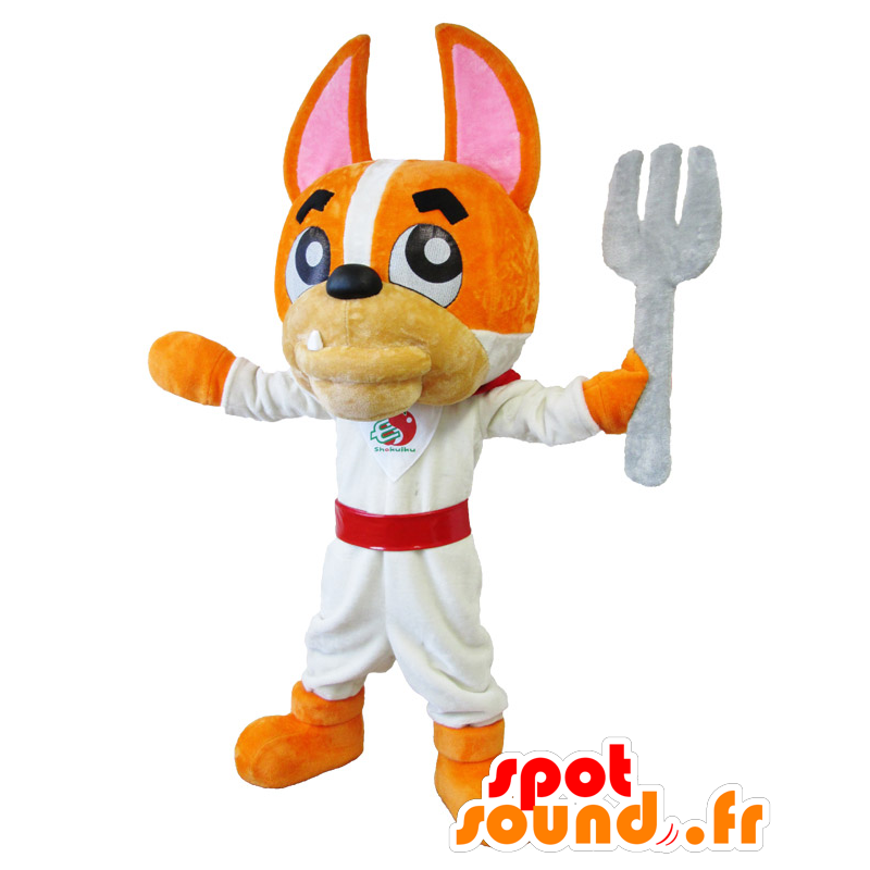 Gaburie mascot. Dog mascot orange, pink and white - MASFR28182 - Yuru-Chara Japanese mascots