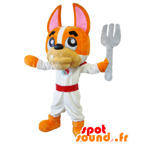 Gaburie maskot. Orange, rosa och vit hundmaskot - Spotsound