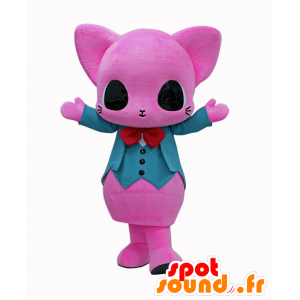 Shimani mascot. Elegant pink cat mascot - MASFR28184 - Yuru-Chara Japanese mascots