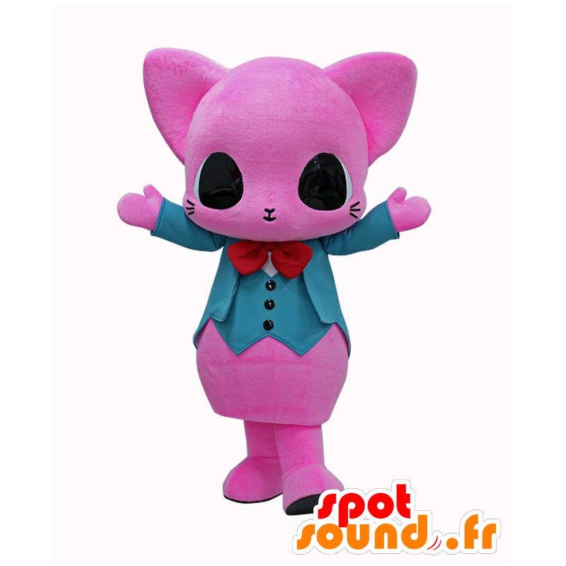 Shimani mascot. Elegant pink cat mascot - MASFR28184 - Yuru-Chara Japanese mascots