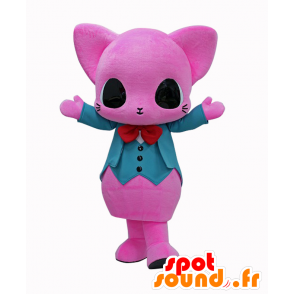 Maskot Shimani. Elegantní růžový kočka maskot - MASFR28184 - Yuru-Chara japonské Maskoti