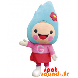 Torochan mascot. Pink girl mascot with a mountain - MASFR28185 - Yuru-Chara Japanese mascots