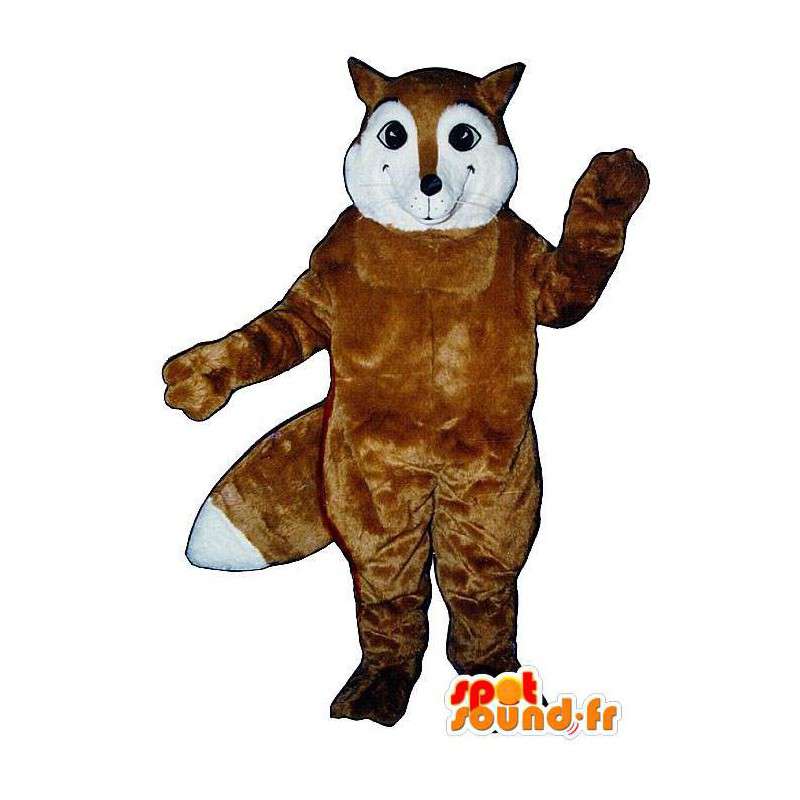 Brun og hvid ræv maskot. Fox kostume - Spotsound maskot kostume