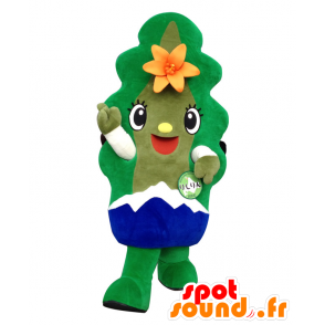 Mascot Rishirin. Mascot folha verde com uma montanha - MASFR28186 - Yuru-Chara Mascotes japoneses