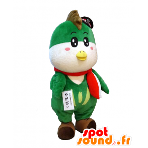 Yagapyi mascot. Green and white bird mascot - MASFR28192 - Yuru-Chara Japanese mascots