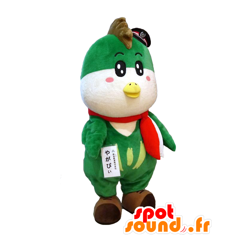 Yagapyi mascotte. Verde e bianco uccello mascotte - MASFR28192 - Yuru-Chara mascotte giapponese Yagapyi mascotte. Verde e bianco uccello mascotte - MASFR28192 - Yuru-Chara mascotte giapponese