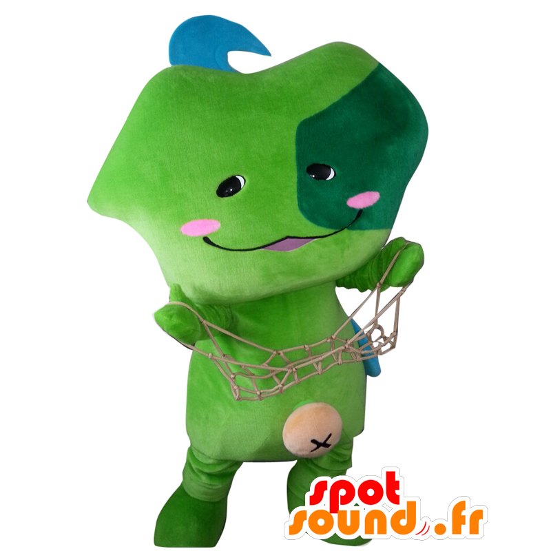 Mascotte Heso-kun. Verde e blu pupazzo mascotte - MASFR28193 - Yuru-Chara mascotte giapponese