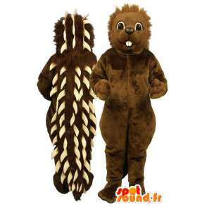 Mascot brun pinnsvin med hvite spader - MASFR007162 - Maskoter Hedgehog