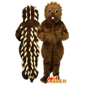 Mascotte marrone riccio con punte bianche - MASFR007162 - Mascotte Hedgehog