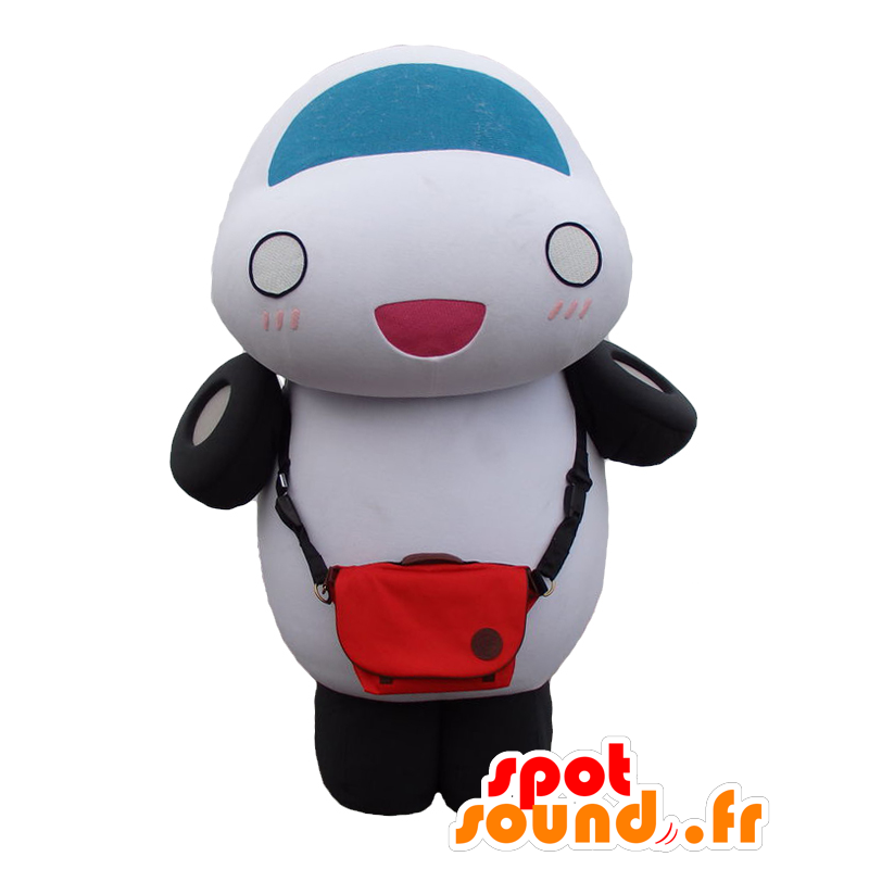 Kurumakun mascot. White and blue car mascot - MASFR28196 - Yuru-Chara Japanese mascots