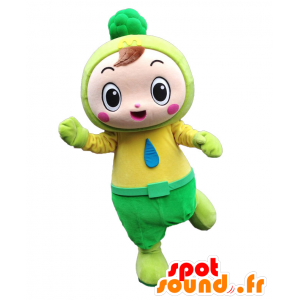 Mascota de Mimo-kun. Muchacho amarillo con un árbol de la mascota verde - MASFR28197 - Yuru-Chara mascotas japonesas