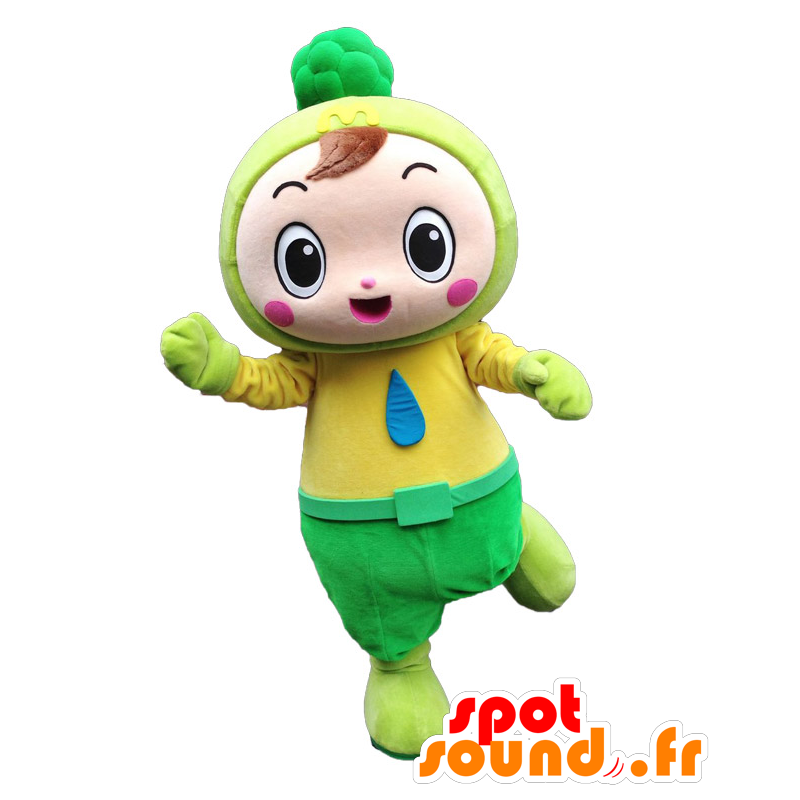 Mascot Mimo-kun. geel jongen Mascot met een groene boom - MASFR28197 - Yuru-Chara Japanse Mascottes