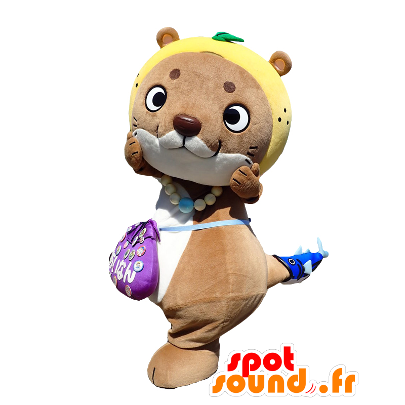 Nashi-kun mascot. Weasel mascot with a pear - MASFR28198 - Yuru-Chara Japanese mascots