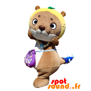 Nashi-kun mascot. Weasel mascot with a pear - MASFR28198 - Yuru-Chara Japanese mascots