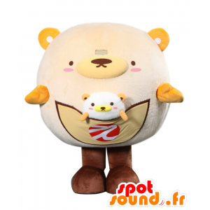In-chan mascot. Large beige and yellow teddy mascot - MASFR28199 - Yuru-Chara Japanese mascots