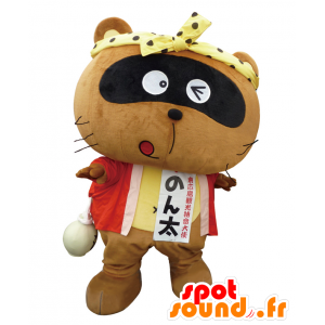 ノンシックのマスコット。茶色のアライグマのマスコット-MASFR28207-日本のゆるキャラのマスコット