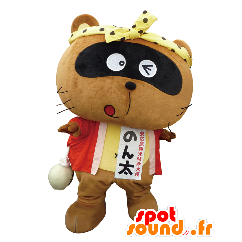 ノンシックのマスコット。茶色のアライグマのマスコット-MASFR28207-日本のゆるキャラのマスコット
