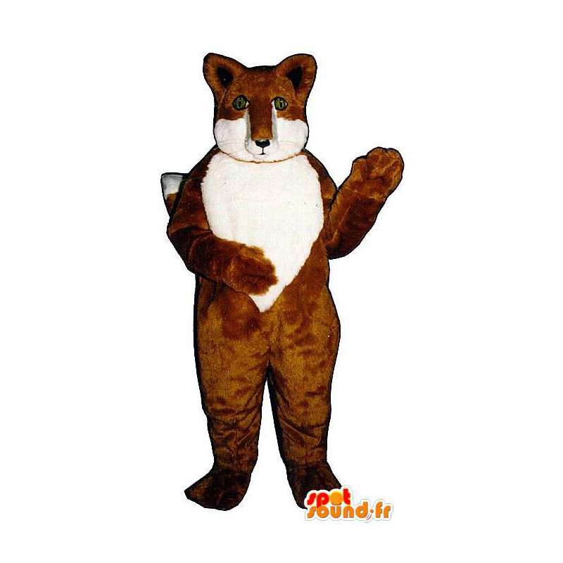 Bruine en witte vos mascotte. Fox Costume - Fox mascottes - MASFR007164 - SpotSound.fr