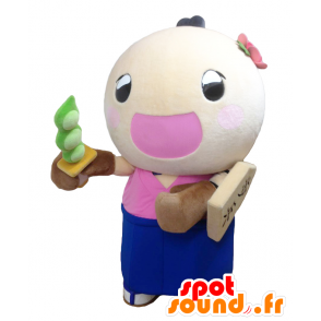 Mascot Assistant Yado. Round Snowman Mascot Knight - MASFR28213 - Yuru-Chara japanske Mascots