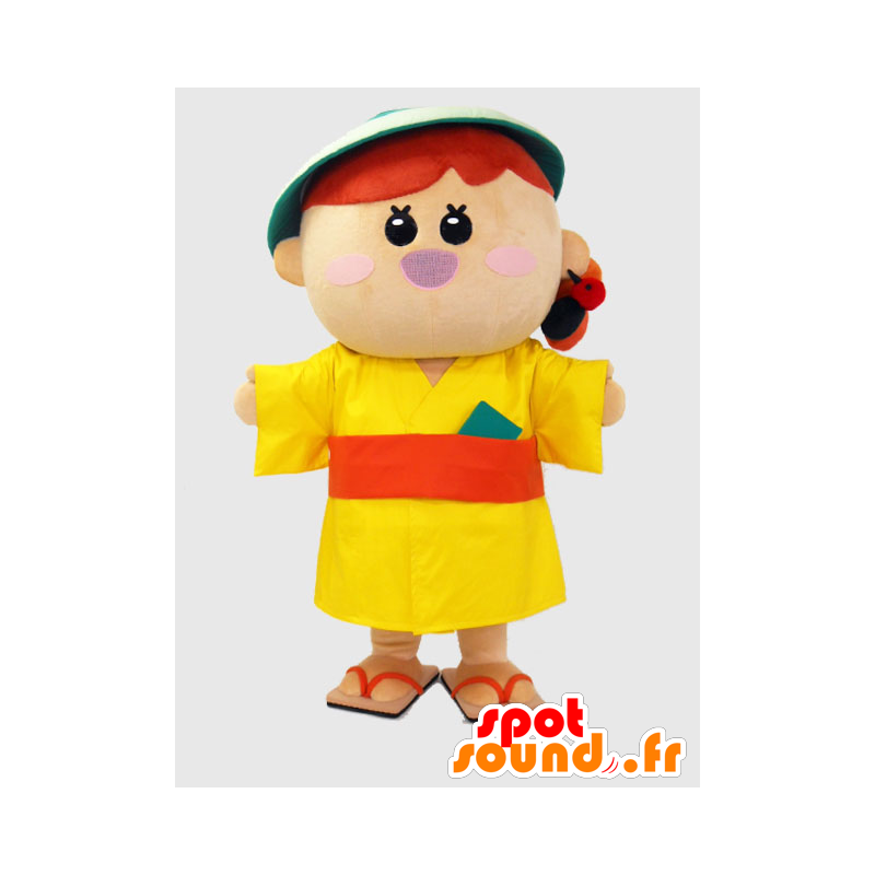 Mascot Tamahime-chan. meisje mascotte met een hoed - MASFR28217 - Yuru-Chara Japanse Mascottes