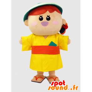 Tamahime-chan maskot. Flickamaskot med hatt - Spotsound maskot