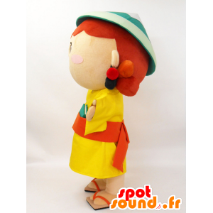 玉姫ちゃんのマスコット。帽子をかぶった女の子のマスコット-MASFR28217-日本のゆるキャラのマスコット
