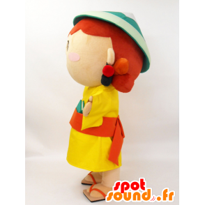 Mascot Tamahime-chan. meisje mascotte met een hoed - MASFR28217 - Yuru-Chara Japanse Mascottes