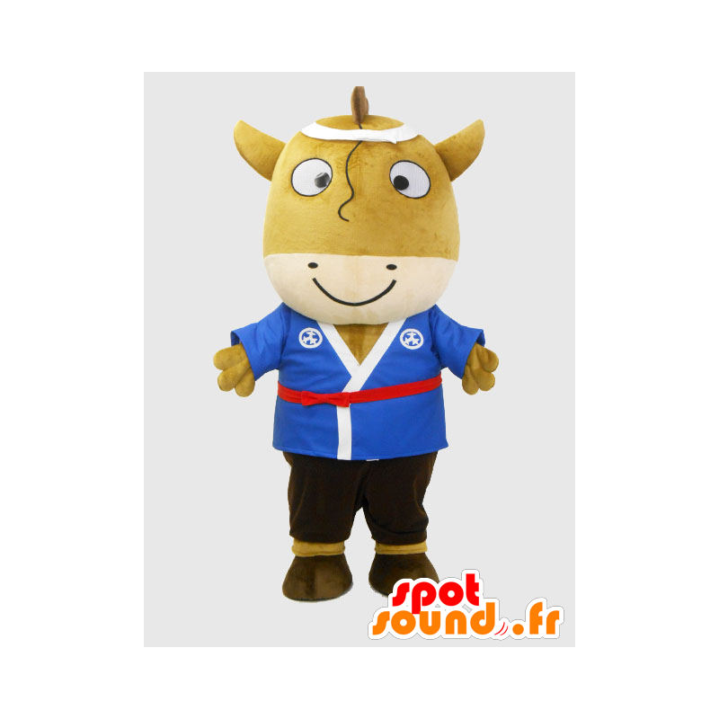 Mascot Umamaru. ruskea hevonen maskotti kanssa kimono - MASFR28218 - Mascottes Yuru-Chara Japonaises