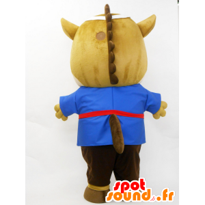 Mascota Umamaru. Caballo marrón con una mascota kimono - MASFR28218 - Yuru-Chara mascotas japonesas